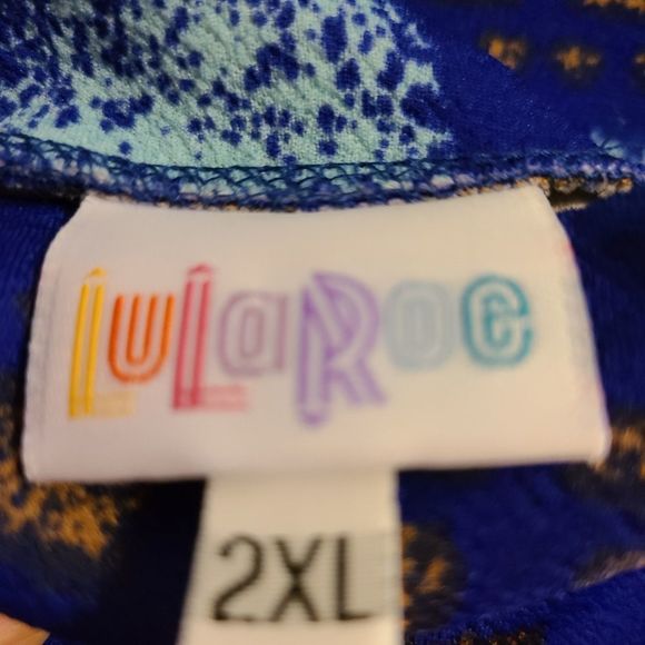 Lularoe Cassie skirt - NWOT - size 2XL - blue and orange print - Picture 4 of 5